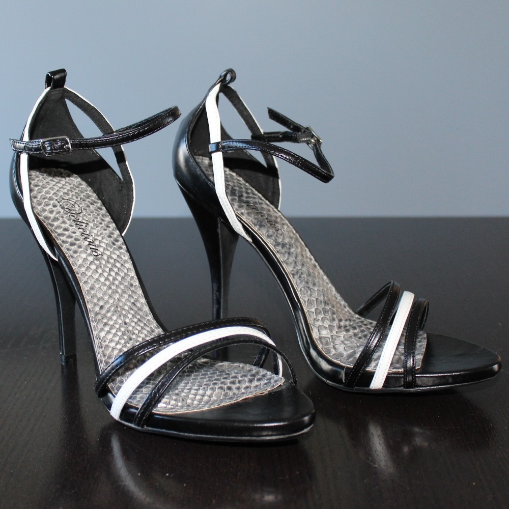Black & White Strappy Pumps
